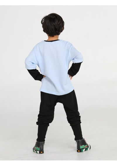 Casabony Skull Pirate Oversize T-Shirt + Baggy Pantolon Takım-Mavi