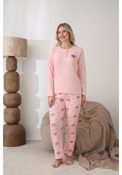 Boyraz Lindros Kadın Pamuk'lu Düğme Yaka Raporlu İnterlok Kışlık Pijama Takımı 0112 - 1 Adet Pembe Boyraz Lindros Kadın Pamuk'lu Düğme Yaka Raporlu İnterlok Kışlık Pijama Takımı 0112 - 1 Adet Pembe