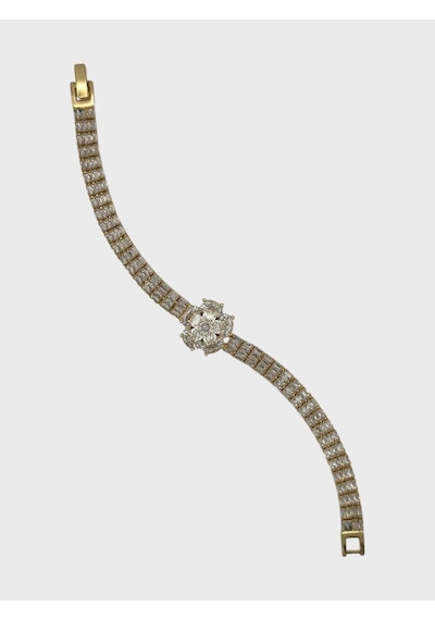 Arnes Jewelry Çelik Gold Zirkon Taşlı Su Yolu Bileklik Ar569nes Ar630nes Gold