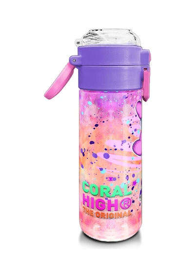 Coral High Kids Pembe Mor Fashion Girl Desenli Pipetli Ve Direkt İçim Çelik Termos 500 Ml 31956 Pembe - Mor