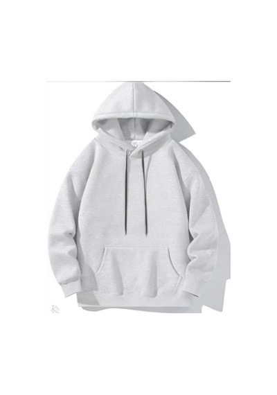 Mbb E-ticaret Kadın Kapüşonlu Kanguru Cepli 3 İplik Pamuklu Oversize Hoodie Sweatshirt - Gri
