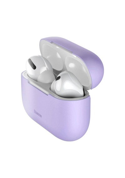 Baseus Super Thin Silica Gel Apple Uyumlu AirPods Pro İnce Silikon Kılıf Mor