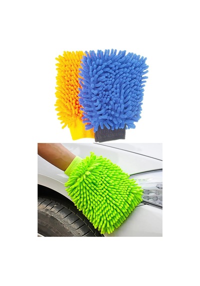 Mikrofiber Şönil Temizlik Bezi Makarna Eldiven Oto Yıkama Köpükleme Eldiveni