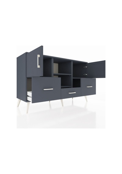 Hyperion Konsol 4 Raflı 3 Çekmeceli 3 Kapaklı 132x44x83 Antrasit-antrasit Antrasit Hyperion Konsol 4 Raflı 3 Çekmeceli 3 Kapaklı 132x44x83 Antrasit-antrasit Antrasit