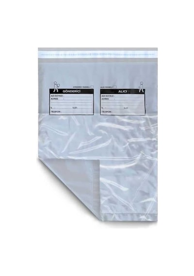 Cepli Gri Kargo Poşeti 45x55+4 Cm - 100 Adet 1