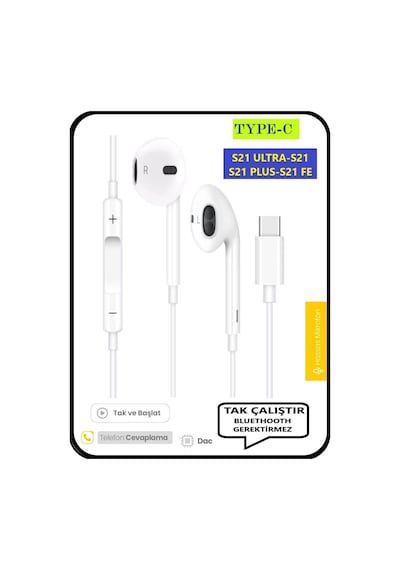 Galaxy   Uyumlu  S21 Ultra S21 S21 Fe S21 Plus Kulaklık Type C Kulaklık Kablolu Tak Çalıştır Diğer