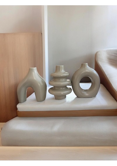 Minimal 3'lü Biblo Bej