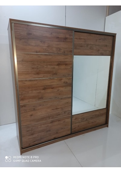 Doğandekorasyon Lara 230Cm 2 Kapakli Sürgülü Dolap Gardirop Beyaz Veya Cordoba