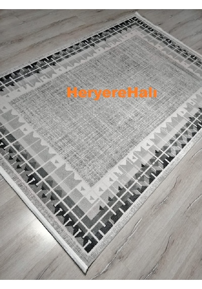 Quka Halı Istanbul %100 Akrilik 160x230 Cm Modern Halı Siyah - Gri