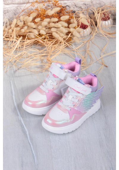 Fort Cool Helen Rahat Hafif Kanat Figürlü Bilekli Sneaker Kız Çocuk Ayakkabı Beyaz-Pembe Fort Cool Helen Rahat Hafif Kanat Figürlü Bilekli Sneaker Kız Çocuk Ayakkabı Beyaz-Pembe