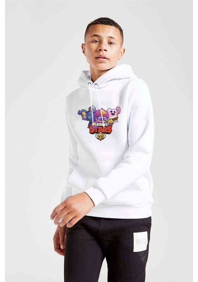 Tshirthane Brawl Stars Kahramanlar Baskılı Unisex Çocuk Kapüşonlu Sweatshirt