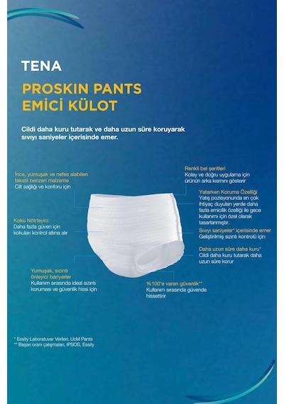 Tena Proskin Pants Süper Night Gece Emici Külot Bezi L 30 Adet