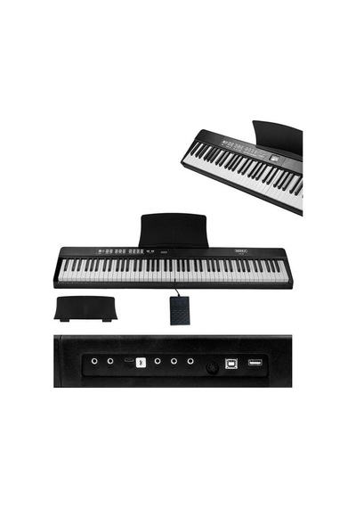 Midex PLX-80BK Taşınabilir Katlanır Dijital Piyano Tuş Hassasiyetli 88 Tuş BT (Sustain Çanta Metod)