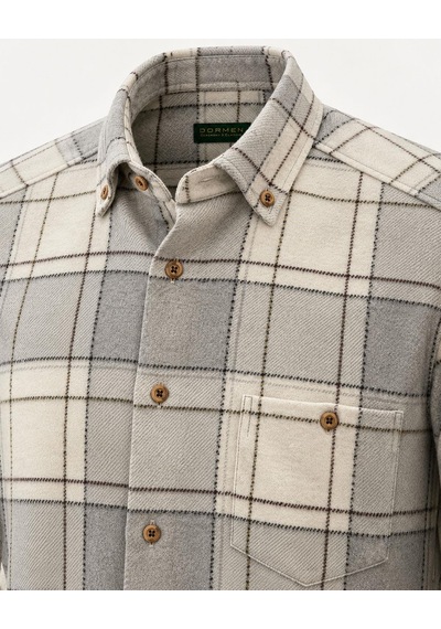 Classics Men Regular Fit Erkek Kışlık Hakiki Oduncu Gömleği Gri