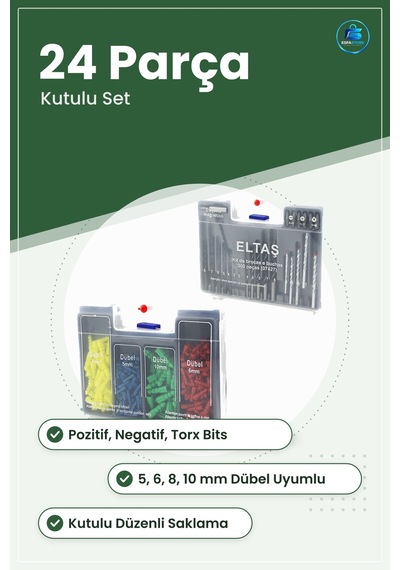 Matkap Ucu 24 Parça Ahşap Beton Ve Metal İçin Bits Seti 5 6 8 10