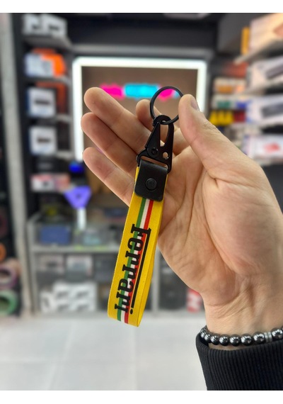 Sarı Ferrari Bez Anahtarlık