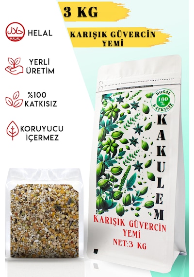 Kakulem Sertifikalı Geliştiren Lüks Karışık Güvercin Yemi 3 Kg