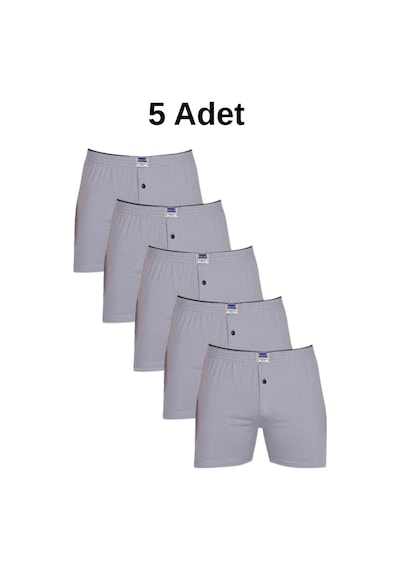 Berrak Erkek Boxer Penye 5'li Paket 1099 Abani Classic Gri