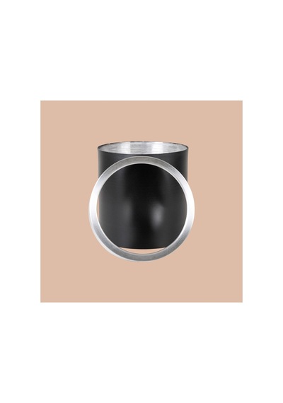 Aura Metallic Serisi Saksı - Minimalist Tasarım 30x30 Cm Siyah Gümüş