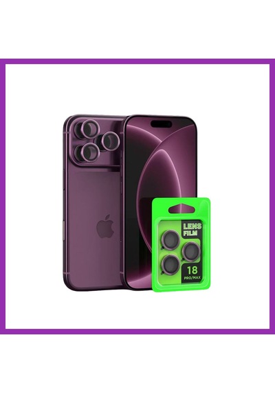Bezos İphone 18 Pro Uyumlu Raze Metal Kamera Lens - Bordo Bty