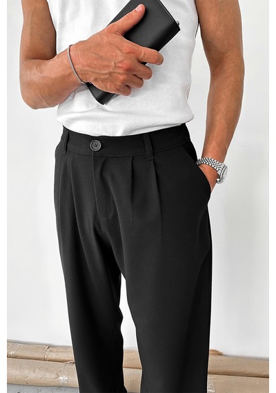 Siyah Basic Premium Kumaş Pantolon Siyah