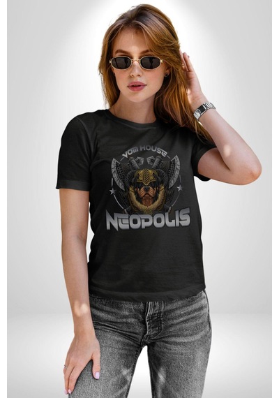 Neopolis Rottweiler Viking Unisex Unisex Siyah Organik Baskılı T-shirt Penye Yüksek Kalite Siyah