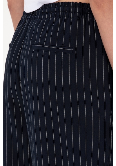 U.S. Polo Assn. Kadın Lacivert Çizgili Loose Relax Fit Kanvas Pantolon 50309105-VR033 U.S. Polo Assn. Kadın Lacivert Çizgili Loose Relax Fit Kanvas Pantolon 50309105-VR033