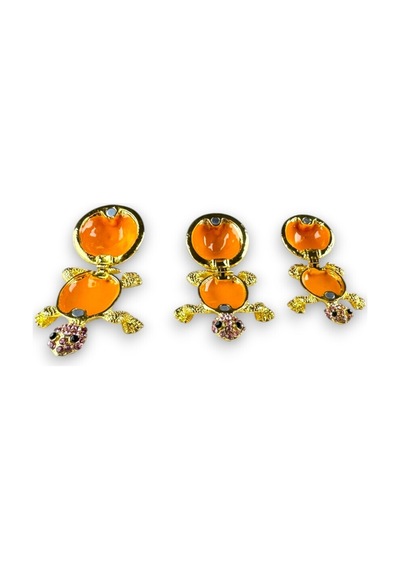 3'lü Gold Kaplumbağa Biblo Seti Taşlı Pembe & Yeşil Kristal Detay 7x5 CM, 5x4 CM, 4,5x3,5 CM 728702899