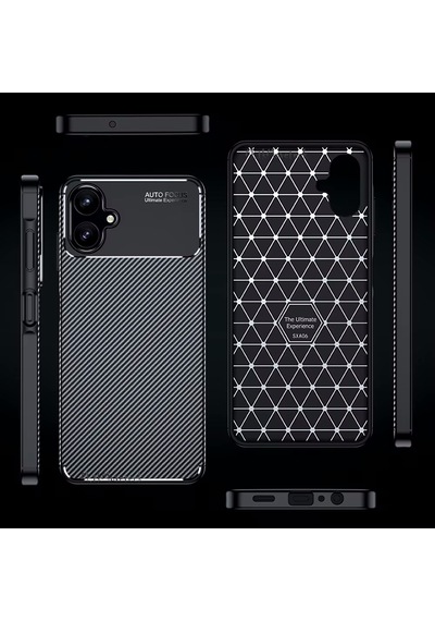 Samsung Galaxy Uyumlu A06 Kılıf Kamera Korumalı Karbon Desenli Silikon