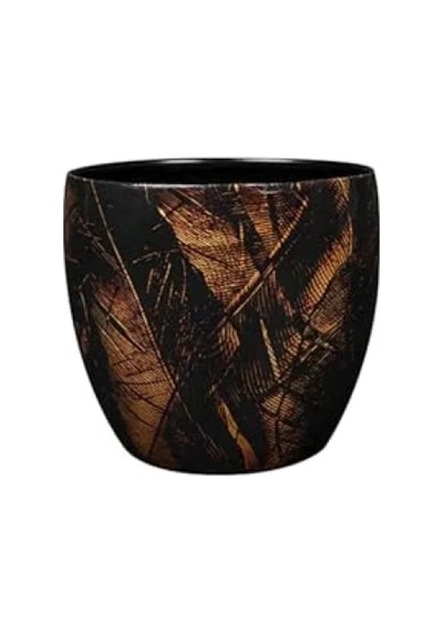 Dayanıklı Siyah Metal Saksı - 17x15 Cm -