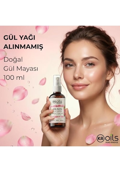 Tr Saf Gül Suyu - 100% Pure Rose Water 100 Ml - Doğal Gül Mayası Hidrolatı - Canlandırıcı Ve Nemlendirici Yüz T
