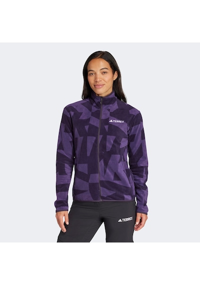 Adidas Terrex Multi Printed Full Zip Fleece Kadın Mor Yürüyüş Polar Jn0996