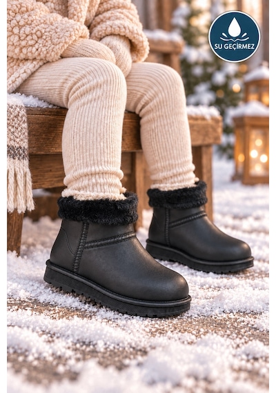 Vojo Kids Lina Su Geçirmez Kürklü Hafif Çocuk Günlük Bot 267800001912 01 Siyah