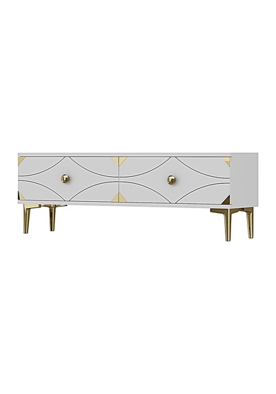 Tsa1297bg Alfa Tv Sehpası Beyaz-gold 120cm
