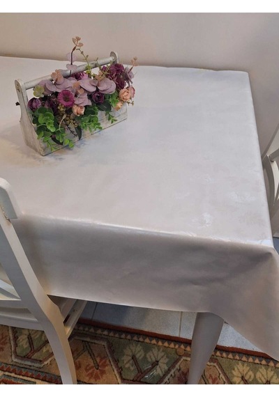 Elyaflı Pvc Masa Örtüsü Modern, Dayanıklı, Silinebilir Ve Şık Görünüm Dkrm517 Beyaz
