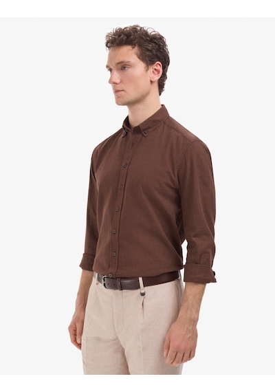 Pierre Cardin Erkek Koyu Kahverengi Gömlek Desenli 50325356-vr084