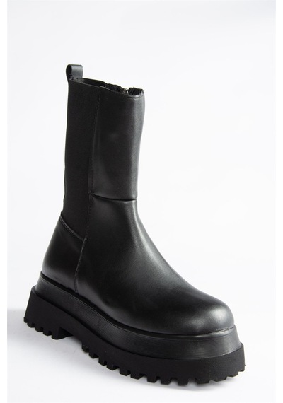 Fox Shoes Siyah Kalın Tabanlı Kadın Bot J267063109 Siyah