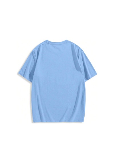 Erkek El Baskı Oversize Bebe Mavi Baskılı T-shirt - Bisiklet Yaka Kısa Kol Rahat Kalıp Tişört Bebe Mavi Erkek El Baskı Oversize Bebe Mavi Baskılı T-shirt - Bisiklet Yaka Kısa Kol Rahat Kalıp Tişört Bebe Mavi