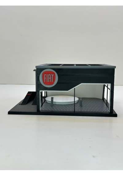 3d Baskı 1/64 Ölçekli Fiat Showroom Tasarımlı Diorama Araç Sergileme Garajı