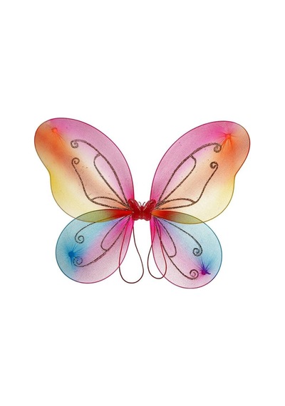 Kelebek Kanat, Asa Taç 3'lü Set - Rainbow
