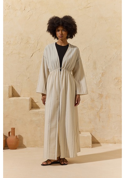 Aker Naturel Çizgili Kimono Naturel Naturel