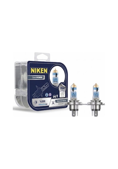 H4 Halojen Far Ampulü%220 Daha Parlak 4500k 12v 55w Trafik Onaylı Uzun Ömürlü 2'li Set Beyaz Iş 2700K