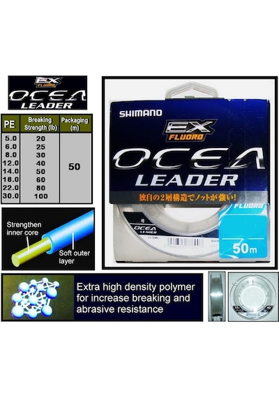 Shimano Ocea Leader Ex Fluorocarbon Olta Misinası 50 M - 0.336 MM (515634396)