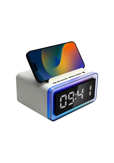 6'sı 1 Arada Çalar Saat Bluetooth Hoparlör, Kablosuz Şarj, Fm Radyo, Rgb Led Ambiyans Işığı, Telefon Standı, Usb Ve Microsd Destekli Taşınabilir Dijital Saat P14 6'sı 1 Arada Çalar Saat Bluetooth Hoparlör, Kablosuz Şarj, Fm Radyo, Rgb Led Ambiyans Işığı, Telefon Standı, Usb Ve Microsd Destekli Taşınabilir Dijital Saat P14