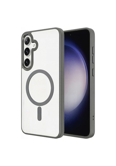 Samsung Uyumlu Galaxy S26 Plus Kılıf M-safe Şarj Özellikli Şeffaf Transparan Arka Görünüm Renkli Çerçeve M-safe Zore Kapak Siyah