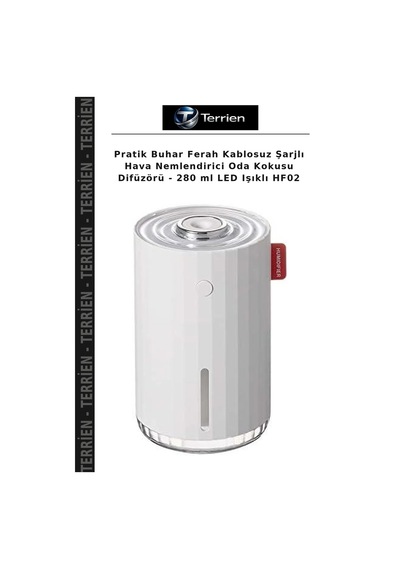 Pratik Buhar Ferah Kablosuz Şarjlı Hava Nemlendirici Oda Kokusu Difüzörü - 280 Ml Led Işıklı Hf02