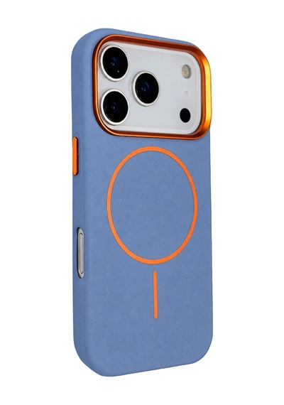 Joko Apple iPhone Uyumlu 18 Pro Max Luno Deri Magsafe Kapak - Sierra Blue 00