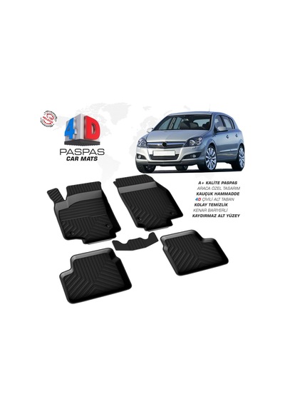 Opel Astra H Hb 4d Araca Özel Havuzlu Kauçuk Paspas 2004 Ve Üzeri