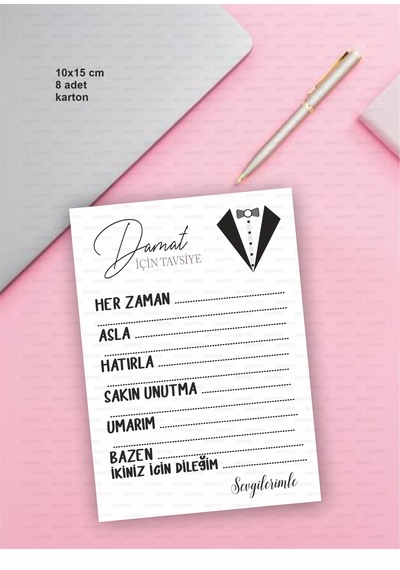 Damat Tavsiye Bekarlığa Veda Bride Oyun Kartları 8 Adet