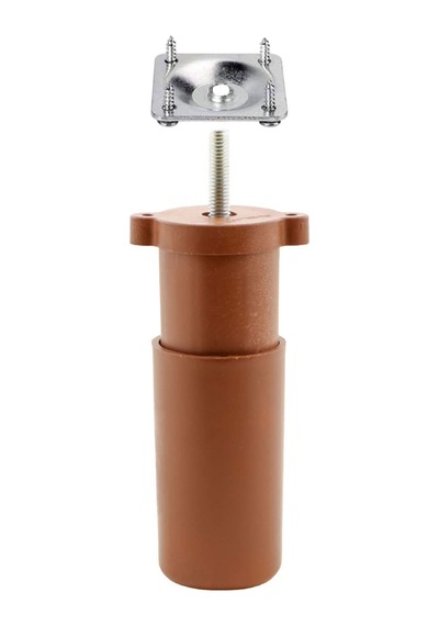 Badem10 Mobilya Kanepe Baza Koltuk Destek Ayağı Ayarlı 9.5 Cm Kahverengi Ayak+bağlantı Aparatı 4'lü Set 6395751